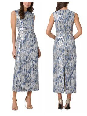 Shoshanna Ithaca Jacquard Alta Sequin Long Dress